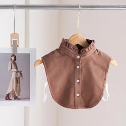 Women Vintage Brown Faux Collar Shirt Warm & Stylish Perfect For Layering Casual Attire Vintage Style Shirt, Detachable Collars