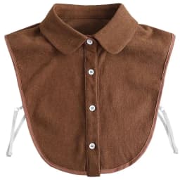 Women Vintage Brown Faux Collar Shirt Warm & Stylish Perfect For Layering Casual Attire Vintage Style Shirt, Detachable Collars