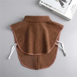 Women Vintage Brown Faux Collar Shirt Warm & Stylish Perfect For Layering Casual Attire Vintage Style Shirt, Detachable Collars