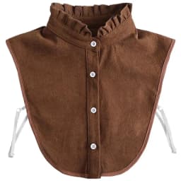 Women Vintage Brown Faux Collar Shirt Warm & Stylish Perfect For Layering Casual Attire Vintage Style Shirt, Detachable Collars