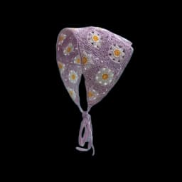 Hairband Women's Hair Accessories Fashionable Knitted Crochet Hollow Triangle Scarf Sweet and Cute Girly Style Floral Headscarf