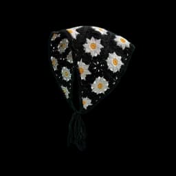 Hairband Women's Hair Accessories Fashionable Knitted Crochet Hollow Triangle Scarf Sweet and Cute Girly Style Floral Headscarf