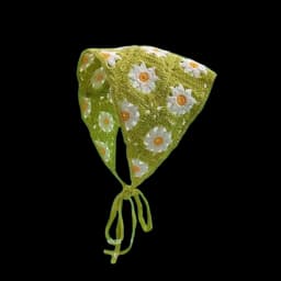 Hairband Women's Hair Accessories Fashionable Knitted Crochet Hollow Triangle Scarf Sweet and Cute Girly Style Floral Headscarf
