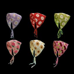 Hairband Women's Hair Accessories Fashionable Knitted Crochet Hollow Triangle Scarf Sweet and Cute Girly Style Floral Headscarf