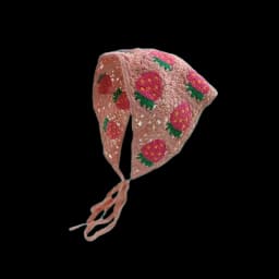 Hairband Women's Hair Accessories Fashionable Knitted Crochet Hollow Triangle Scarf Sweet and Cute Girly Style Floral Headscarf