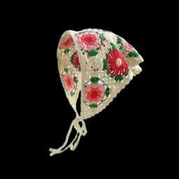 Hairband Women's Hair Accessories Fashionable Knitted Crochet Hollow Triangle Scarf Sweet and Cute Girly Style Floral Headscarf
