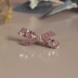 High-end Purple Crystal Rhinestone Bow Hairpin Sweet Women's Bangs Side Clip Hair Clip Exquisite Korean Style Hair Accessories