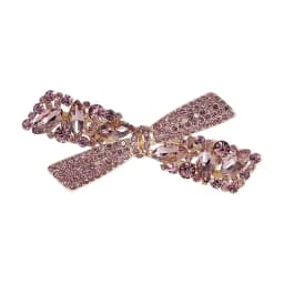 High-end Purple Crystal Rhinestone Bow Hairpin Sweet Women's Bangs Side Clip Hair Clip Exquisite Korean Style Hair Accessories