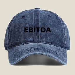EBITDA Financial Text Baseball Cap Men Women Distressed Washed Sun Cap Outdoor Workouts Hat