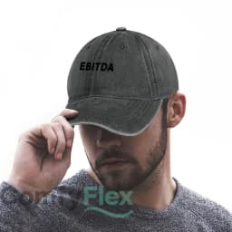 EBITDA Financial Text Baseball Cap Men Women Distressed Washed Sun Cap Outdoor Workouts Hat