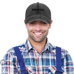 EBITDA Financial Text Baseball Cap Men Women Distressed Washed Sun Cap Outdoor Workouts Hat