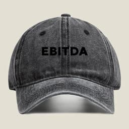 EBITDA Financial Text Baseball Cap Men Women Distressed Washed Sun Cap Outdoor Workouts Hat