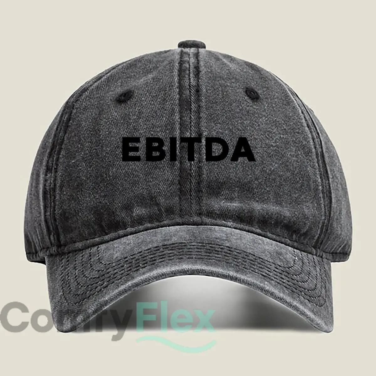 EBITDA Financial Text Baseball Cap Men Women Distressed Washed Sun Cap Outdoor Workouts Hat