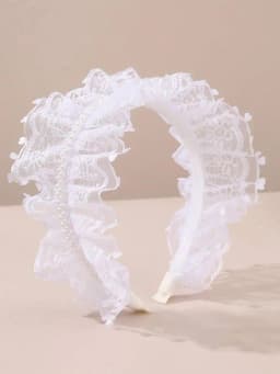 1pc Women's Fashion Elegant Chic Faux Pearl Mesh Headband, Suitable For Daily, Festivals, Balls, Parties, Weddings