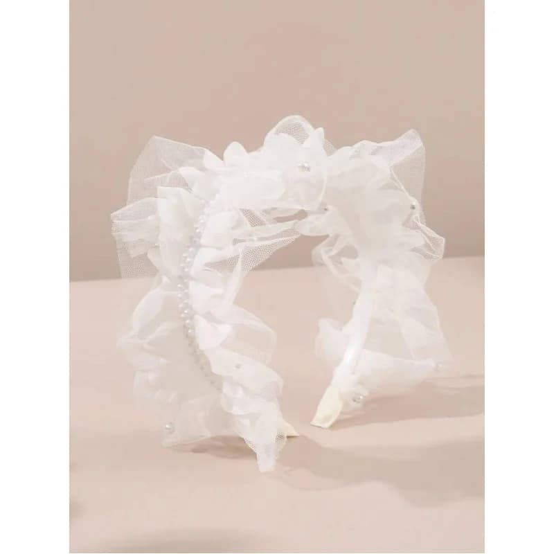 1pc Women's Fashion Elegant Chic Faux Pearl Mesh Headband, Suitable For Daily, Festivals, Balls, Parties, Weddings