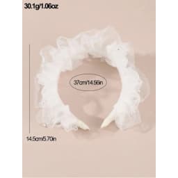 1pc Women's Fashion Elegant Chic Faux Pearl Mesh Headband, Suitable For Daily, Festivals, Balls, Parties, Weddings