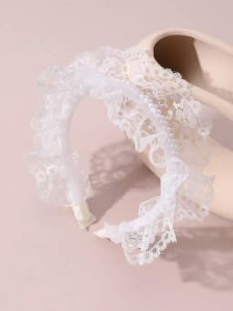 1pc Women's Fashion Elegant Chic Faux Pearl Mesh Headband, Suitable For Daily, Festivals, Balls, Parties, Weddings