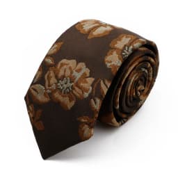 New 7cm Brown Red Gray Blue Flower Tie Men's Women's Polyester Beautiful Elegent Necktie Business Wedding Party Accessories Gift