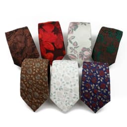 New 7cm Brown Red Gray Blue Flower Tie Men's Women's Polyester Beautiful Elegent Necktie Business Wedding Party Accessories Gift