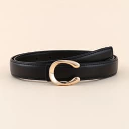 Women's C-shaped Smooth Buckle PU Belt Fashionable Versatile Dress Sweater Casual Pants Belt Simple Ladies Banquet Gifts