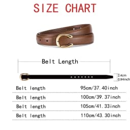 Women's C-shaped Smooth Buckle PU Belt Fashionable Versatile Dress Sweater Casual Pants Belt Simple Ladies Banquet Gifts