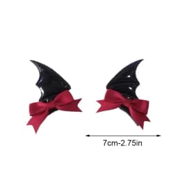 2pcs Demon Bat Clip Gothic Halloween Costume Accessories Funky Bow Headpiece for Photo Cosplay Creative Outfits