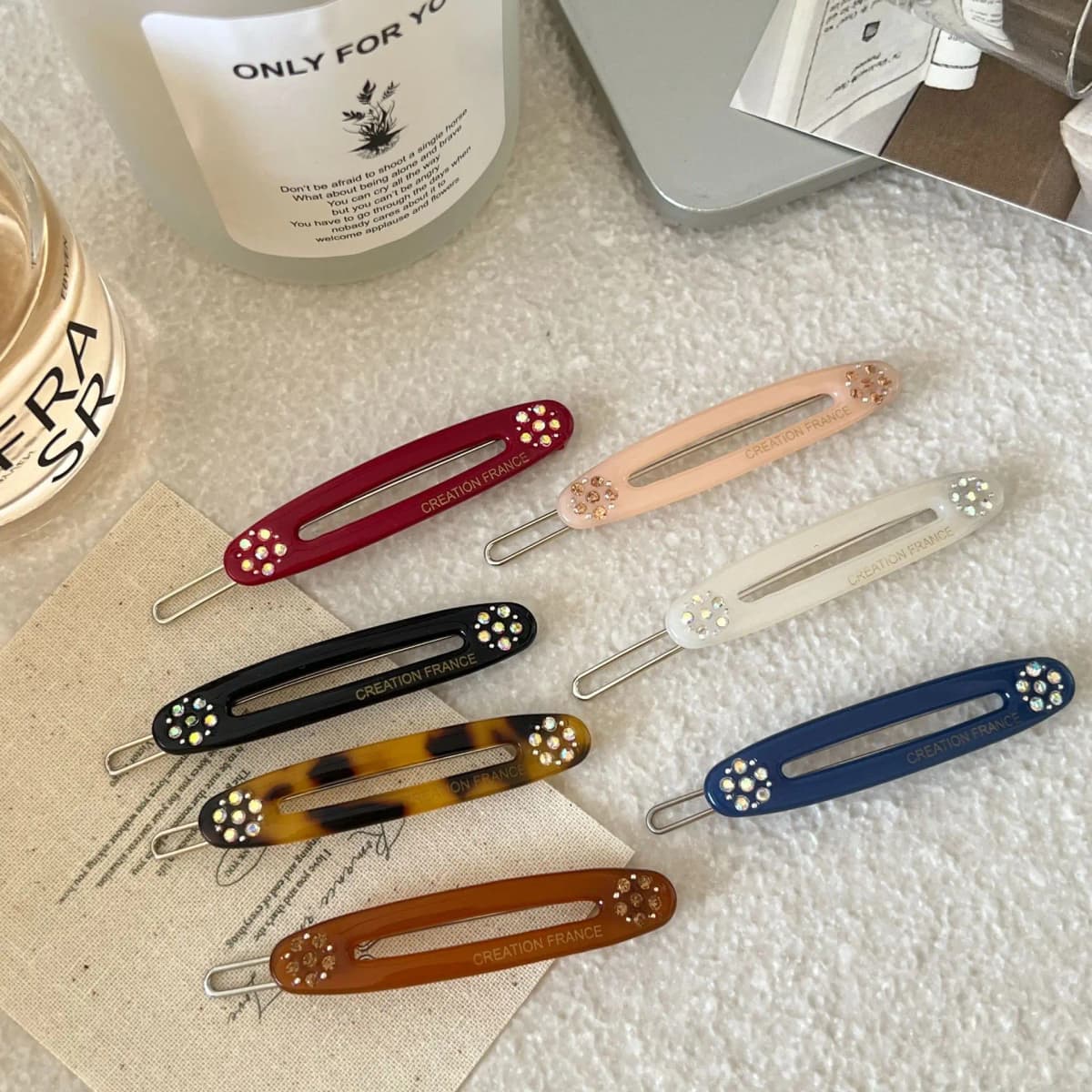 1pc Oval Side Claw Clip for Women; Fashionable Hair Clip for Bangs and Forehead; Single Clip Hairstyle Access