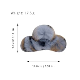 Luxury Large Plush Otter Rabbit Hair Claw Clip for Women, Elegant Fuzzy Chunky Hair Clip, Big Volume Bun Maker Shark Clip