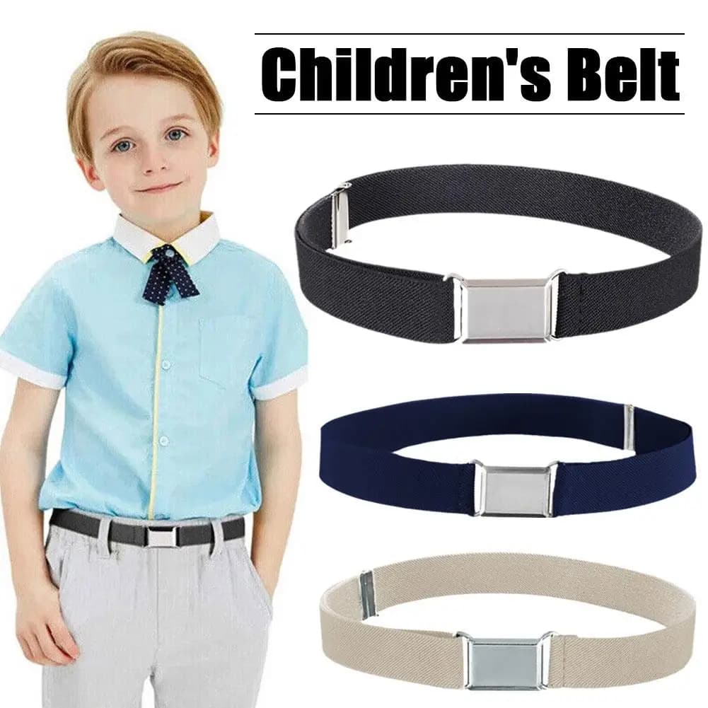 Kids Elastic Belts Kids 2.5cm Width Boy Girl Children Adjustable Elastic Canvas Waistband Stretch Waist Belt with Buckle 60-80cm