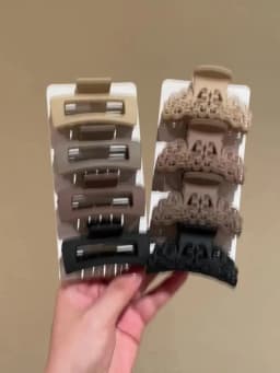 8Pcs Women's Square Patterned Shark Clips, Women's Hair Accessories, Medium-Sized Hair Clips in Coffee Color and Black, Vintage Simple Style, Suitable for Daily Wear, Holiday Wear, and Beach Vacations