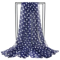 Polka Dot Scarf Ladies Women's Scarf Chiffon Scarf Soft Head Wraps Women's Lady Summer Sunscreen Air Conditioner Shawl