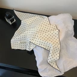 Women Polka Dot Triangle Head Scarf Also As Neck Scarf Premium Lightweight Breathable Soft Versatile All Match Decorative Wrap