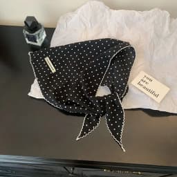 Women Polka Dot Triangle Head Scarf Also As Neck Scarf Premium Lightweight Breathable Soft Versatile All Match Decorative Wrap