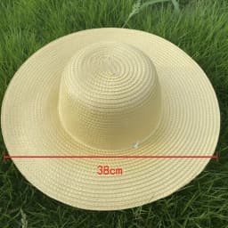 Simple Wide Brim Straw Hats Large With Windproof Rope Sun Hat Fishing Caps Women Men