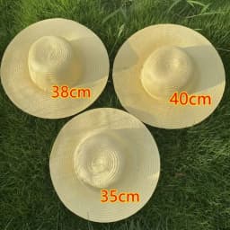 Simple Wide Brim Straw Hats Large With Windproof Rope Sun Hat Fishing Caps Women Men