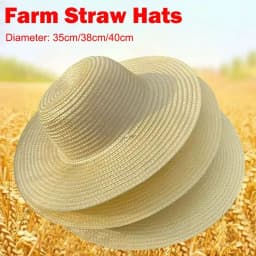 Simple Wide Brim Straw Hats Large With Windproof Rope Sun Hat Fishing Caps Women Men