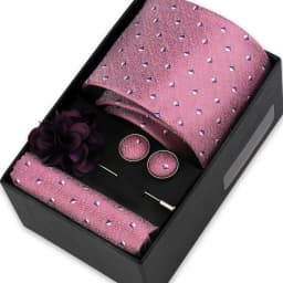 Men Tie Set With Box Flower Pin Luxury Necktie Handkerchief Brooch With Cufflinks Set Gift Box Wedding Men Suits Neck Gravatas