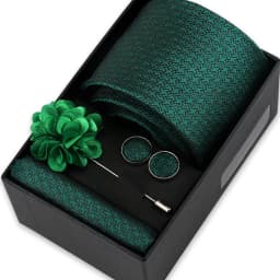 Men Tie Set With Box Flower Pin Luxury Necktie Handkerchief Brooch With Cufflinks Set Gift Box Wedding Men Suits Neck Gravatas