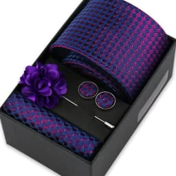 Men Tie Set With Box Flower Pin Luxury Necktie Handkerchief Brooch With Cufflinks Set Gift Box Wedding Men Suits Neck Gravatas