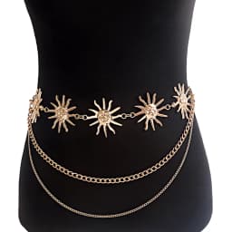 Female Tassel Waist Chain Belt Metal Star Pentagram Chain Belt Women Vintage Waist Belt Women Decorative Body Jewelry