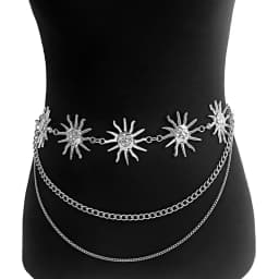 Female Tassel Waist Chain Belt Metal Star Pentagram Chain Belt Women Vintage Waist Belt Women Decorative Body Jewelry