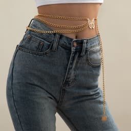 Female Tassel Waist Chain Belt Metal Star Pentagram Chain Belt Women Vintage Waist Belt Women Decorative Body Jewelry