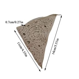 Hollow Crochet Headband Hair Bandana for Women, 3pcs Boho Triangle Head Scarf, Adjustable Non-Slip Headband, Retro Hair Kerchief