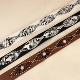 Trendy Punk Y2K Snake Print Belt with Pearls & Studs, PU Leather Waistband for Both Men and Women, Perfect for Jeans and Dresses