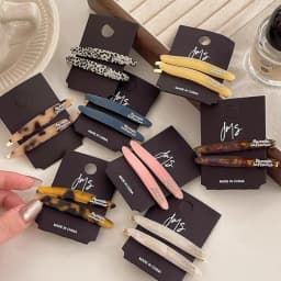 2pcs/set Acetate Hair Clips Pins for Women Vintage Mini Cute No-Slip Bangs Clip Colorful Letter Hairpin Hair Accessories Set