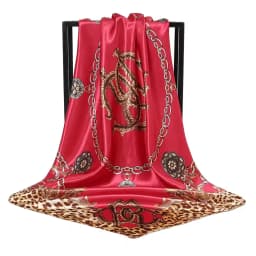 90*90cm Silk Satin Square Scarf Women Leopard Printed Headband Luxury Designers Scarf Handkerchief Foulard Silk Hair Band