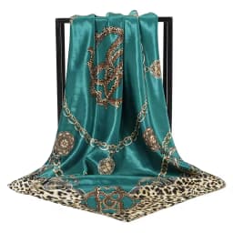 90*90cm Silk Satin Square Scarf Women Leopard Printed Headband Luxury Designers Scarf Handkerchief Foulard Silk Hair Band