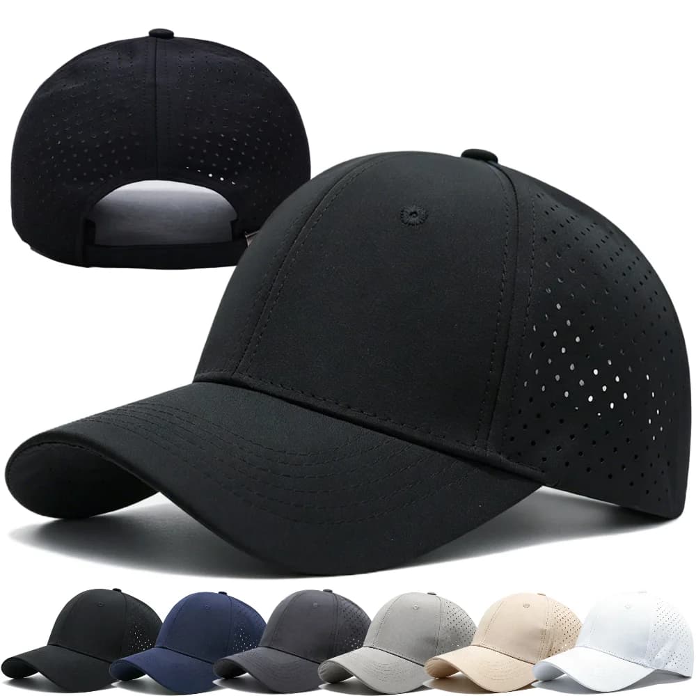 Unisex Perforated Quick-Dry Baseball Cap For Men Women Breathable Mesh Hat Sport Dad Hat Solid Color Casual Sun Visor Cap