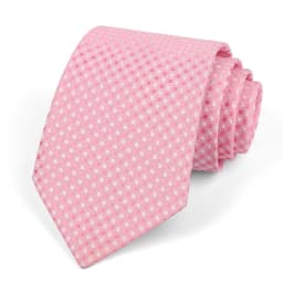 Men's Classic Jacquard Stripes Dot 8cm Polyester Wedding Tie Formal Business Pink Light Color Necktie Accessories Gift For Men