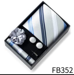 New Style Brand Fashion 8 Cm Tie Handkerchief Cufflinks Brooch Set For Men Red Grey Wedding Gravatas Gift Box Fit Party